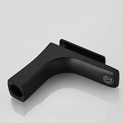 Robinet de lavabo noir à une main éliminant fuites et éclaboussures