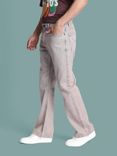 Image of BENE KLEED Men Bootcut Fit Tinted Jeans (BOMDT138BL52-666CJ-D117 Blue /Pink 34)