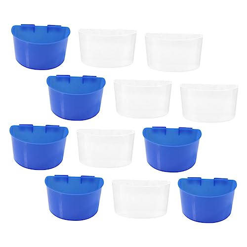 VANZACK 12個 鳥の餌箱と水カップ 飲酒 鳥の餌箱ぶら下げ 鳥かごフィーダーカップ 散らからないバードフィーダー 水鳥の餌箱 ヒータ 吊り下げ鳥の餌入れ 便利なオウムの餌箱 プラスチック