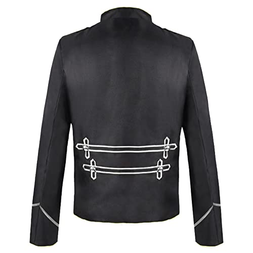 BaronHong Steampunk Military Drummer Parade Jacket Hardcore Punk Men’s Zipper Jackets Gothic Clothing2