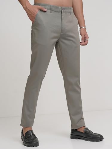 Image of Highlander Men's Slim Fit Formal Trousers | Ankle Length |Smart Trousers for Men | Chino Trousers for Men|Elegant Design | Comfortable Fabric for Daily Work & Formal Occasions