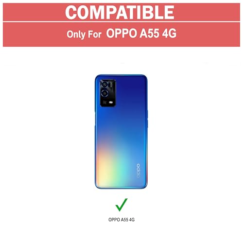 Image of AIBEX Compatible for Oppo A55 Flip Cover Leather Finish | Inside TPU with Card Pockets | Wallet Stand | Complete Protection Flip Case - Black