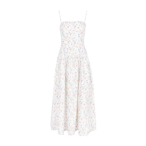 Women's Spaghetti Strap Maxi Dinner Party Dress Elegant Floral Print