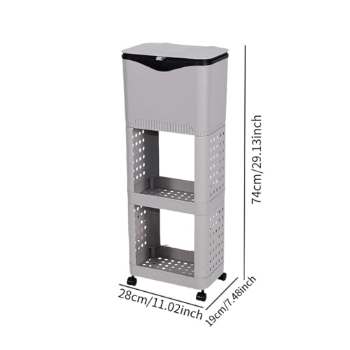 Caneca de basura estrecha con tapa y organizador miniatura 5