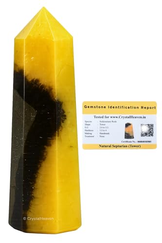 Image of Crystal Heaven Septarian Crystal Tower Obelisk Point For Chakra, Healing And Balancing - Aaa Grade Original Certified Gemstone Agate For Reiki Meditation Yoga Spiritual (3-4 Inches)