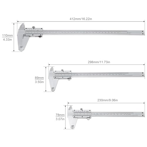 Calibrador Vernier Manual 0-200 mm Acero Carbono miniatura 3