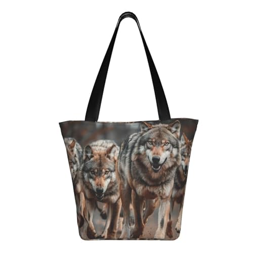 Wolfs Print Comfortable Shoulder Bag Summer HandbagTravel Beach Work Daily Use Versatile Carry3
