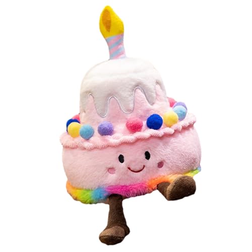 Generico Regalo para niños y niñas – Tarta de peluche Canterina, muñeca musical pastel de juguete musical peluche canción feliz cumpleaños forma diversión sonora fiesta fiesta peluches