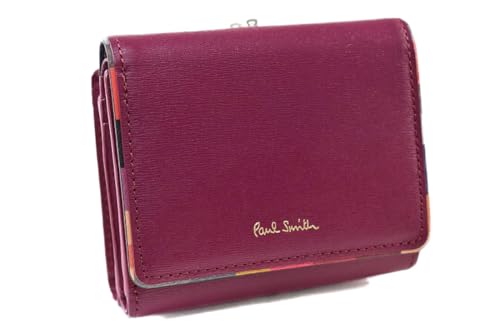 [ポールスミス] ミニ財布 三つ折り 財布 がま口 コンパクト レディース ブランド スワールトリム 専用箱付 ラズベリー パープル