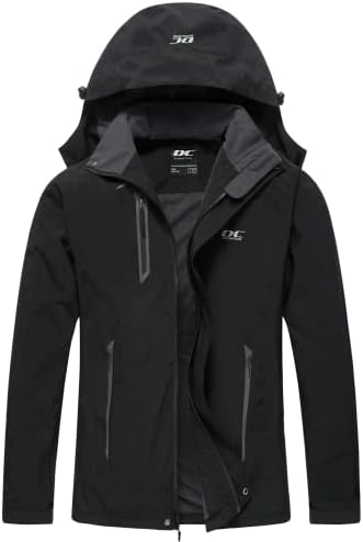 DCmount Regenjacke Herren wasserdicht Übergangsjacke Herren mit Kapuze Softshelljacke für Herren für Wandern Camping