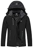DCmount Übergangsjacke Herren Softshelljacke für Herren mit Kapuze Regenjacke Herren wasserdicht outdoor Jacken für Wandern Camping