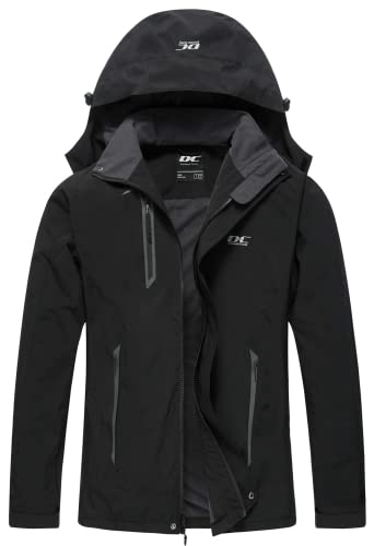 DCmount Übergangsjacke Herren Softshelljacke für Herren mit Kapuze Regenjacke Herren wasserdicht outdoor Jacken für Wandern Camping