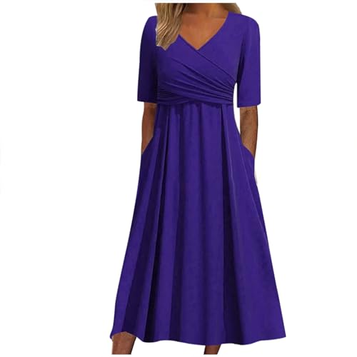 Robe de plage femme chic à manches courtes et finitions plis