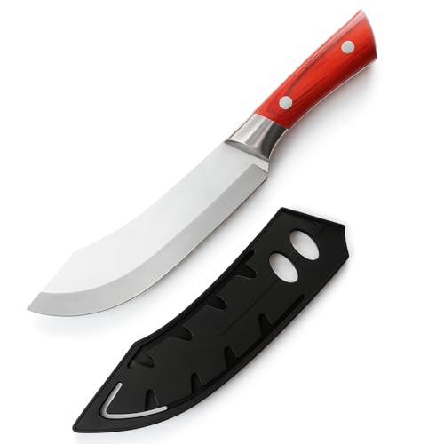 Machado Forging Serbian Chef Knife, Kitchen Knives Full Tang High Carbon Clad Steel Butcher Cleaver Suitable for Cutting Vegetables, Fish, etc for Kitchen, Hotel, Restaurants - 11 in