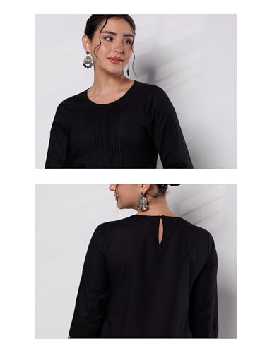Image of Amazon Brand - Myx Women Pure Cotton Embroidered Short Kurti | Tunic | Short Kurta (Available in Plus Sizes)
