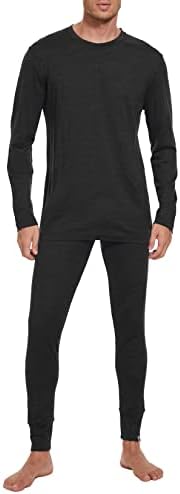 MERINNOVATION Merino Wool Base Layer Set for Men 100% Merino Wool Thermal Underwear Lightweight Long Sleeve