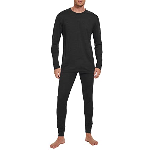 Merinnovation Merino Wool Base Layer Set For Men 100% Merino Wool Thermal Underwear Lightweight Long Sleeve #TOP29