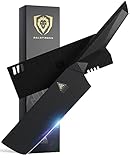 DALSTRONG Professionelles Nakiri Gemüsemesser - 18 cm - Shadow Black Serie - Schwarzes Titannitrid - High Carbon - 7CR17MOV-X Vakuumbehandelt Stahl - G10 Griff - mit Scheide - NSF Zertifiziert