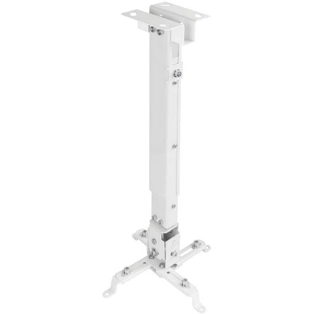 TooQ PJ2012T-W – regulowane nachylenie sufitu i regulowane dla projektora do 20 kg wagi, regulacja wysokości od 130 mm do 650 mm, nachylenie +/- 15 °, kolor biały