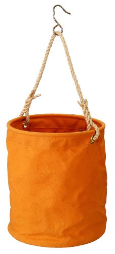 コヅチ(KOZUCHI) 10号防水帆布 底板付電工用バケツ ブラウン 直径30×高さ35cm フック付 KB-06-30 BBR