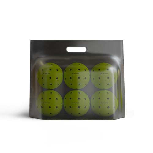 Image of Hundred Delta P500 Pro Pickleball Balls | Pack of 6 | USA Pickleball Approved | 40 Hole Design | Tournament Ball (Neon Yellow)