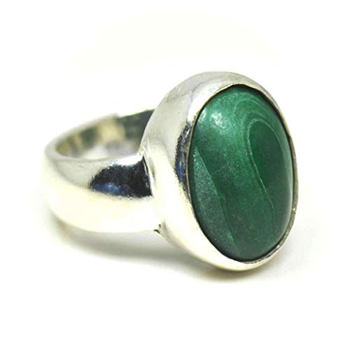 Bague malachite argent 925 contre la décoloration des bijoux : pierre de 6 carats solide et durable