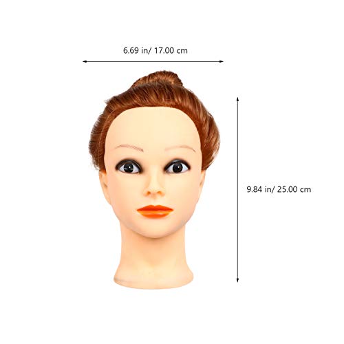 Lurrose Cabelo Castanho Cosmetologia Cabeleireiro Manequim Cabeça Com Cabelo Sintético E Suporte Aju