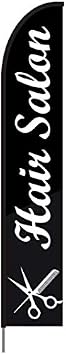 Advertising Feather Flag Kit - Salon Swooper Flag, 15ft - Black