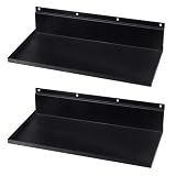 Alffun Metal Slatwall Shelves, 2 Pack 17×8 Inch Slat Wall Hanging Shelf Accessories, Heavy Duty Slatwall...