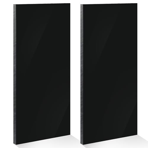 Image of 2 Pcs Black HDPE Plastic Sheet, 1 /2 inch Thick 6 inchx 12 inch,High Density Polyethylene Sheet Board Hard Solid HDPE Plastic Block Sheets for DIY Projects for Machining Home