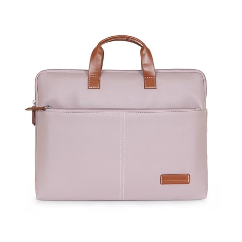 Image of Giordano Unisex 15 Inch Laptop Sleeve PU Bag for Professionals | Premium Leatherette | Water-Resistant & Padded Slim-Fit with Trolley Strap for Men & Women