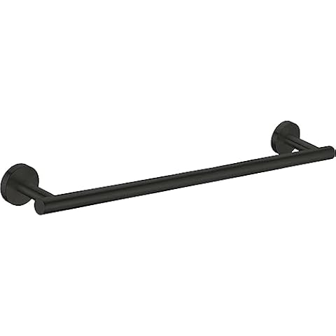 Modket 24 Inches Matte Black Towel Bar Bathroom Hardware 304 Stainless Steel Wall Mounted Kitchen Towel Holder Cloths Hanger Cover
