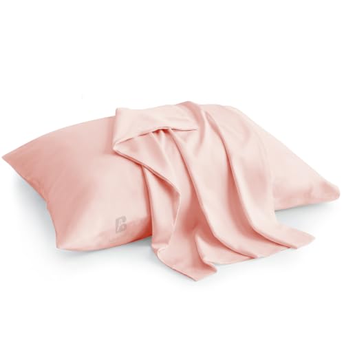 Image of Atiksh Beddings 16x22 Youth Pillowcase, Pack of 2 Toddler Travel Pillow Cases, 100% Egyptian Cotton, 600 Thread Count, Zipper Closure, Small Kids Pillowcase for Travel, Blush