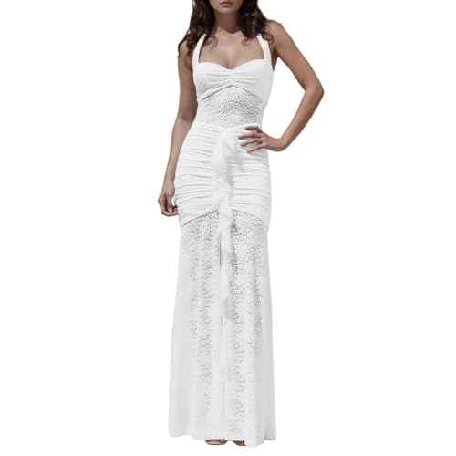 Robe en dentelle pour femme dos nu sophistiqué et coupe sans manches d'été