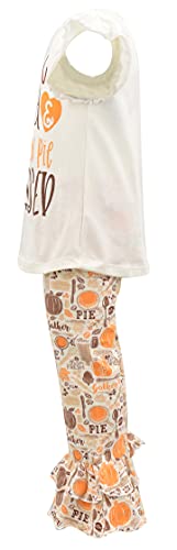Image of Unique Baby 2 Piece Girls Double Ruffle Leggings and Short Sleeve Shirt Clothes Set Kid and Toddler Girl Outfit