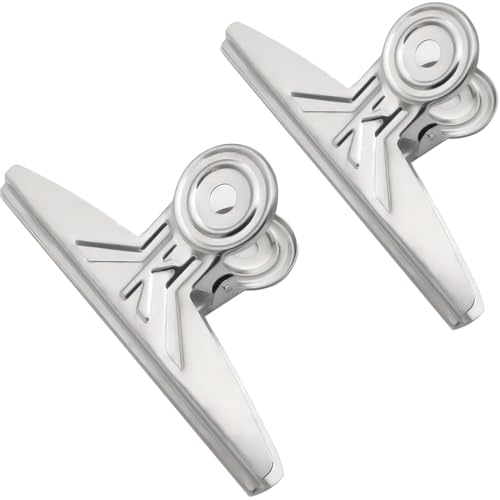 Coideal Extra Large Bulldog Clips, 2 Pcs 20cm Jumbo Silver Bull Paper Clips Stainless Steel Metal File Binder Clamps for Office School image 5