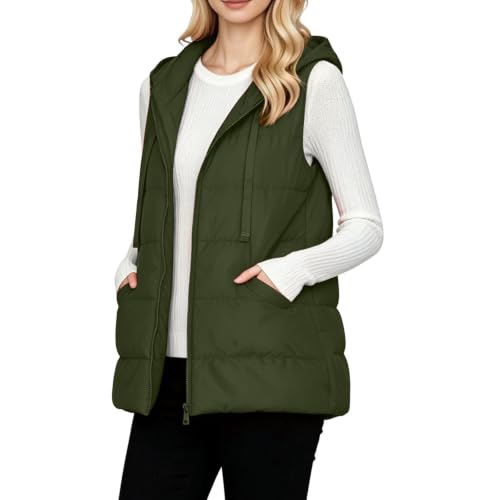 Puffer Vest Women Hooded Lightweight Sleeveless Quilted Jackets Fall Winter - image 8