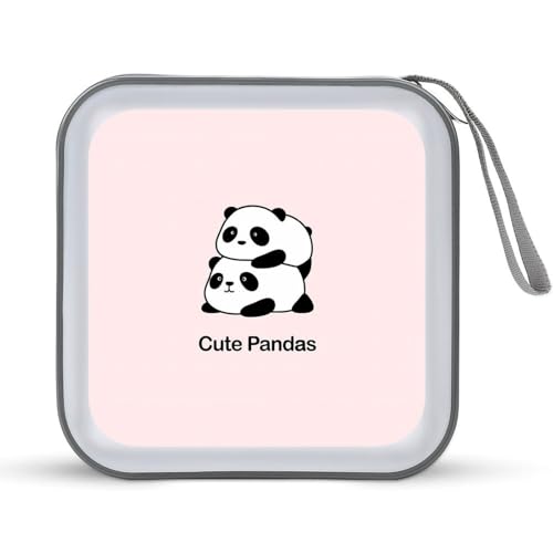 パンダ柄 CDケース プラケース DVD収納ケース CD収納ボックス ディスクケース 防水 メディアケース 大容量 40枚収納 小型 持ち運び便利 薄型 ファスナー付 旅行