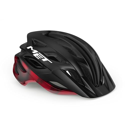 MET Casco VELENO, Sport, Negro/Rojo (Multicolor), M