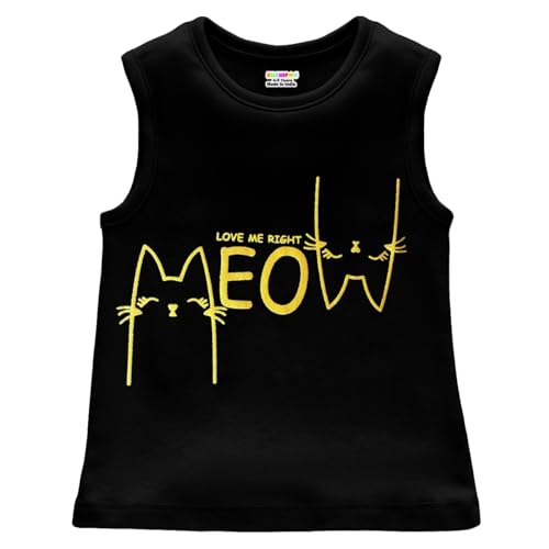 Image of Kuchipoo Girls Sleeveless Regular Fit Cotton T-Shirt