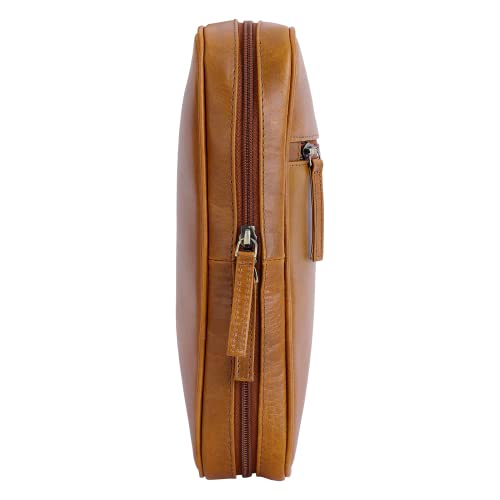 Elizo Genuine Real Leather Bible Cover With Zipper, Bible Case For Women Bible Cover For Men Medium, Bible Bag Book Cover Bible Holder Bookmark Religious Christian Gifts Carrying Case, Savanna #TOP5