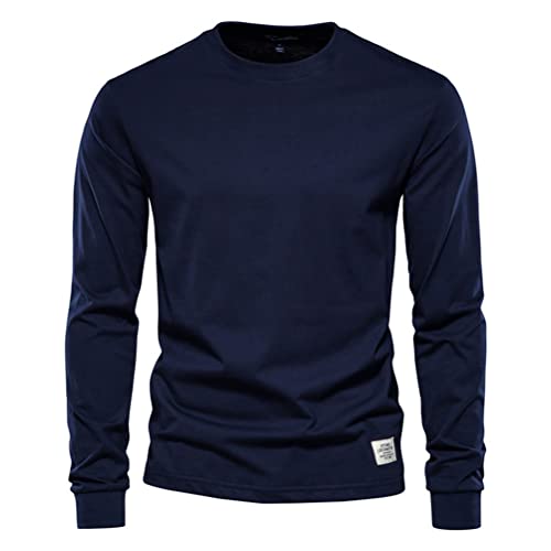 JMSUN Suéteres masculino trico Suéter masculino manga longa manga longa casual gola redonda de malha