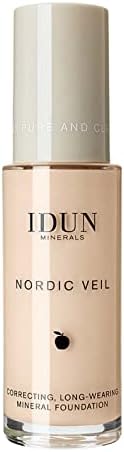 IDUN Minerals Liquid Foundation Nordic Veil, Saga, Full Coverage, Long Lasting, Matte Finish for Normal to Oily Skin, Purified Minerals, Safe for Sensitive Skin, Light Neutral, 0.88 Oz