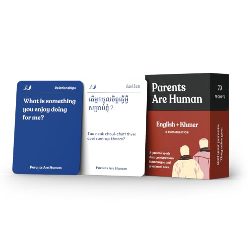 Parents Are Human Family Conversation Cards, English and Khmer, 70 Cards