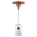 Aspect Living 67132 Matte White Finish Patio Heater with Wheels 46,000 BTU Output Electronic Ignition System Portable Outdoor Propane Heater – Matte White