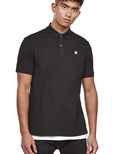 G-Star Dunda Polo pour homme, coupe étroite - Noir - Large G-Star Dunda Polo pour homme, coupe étroite - Noir - Large