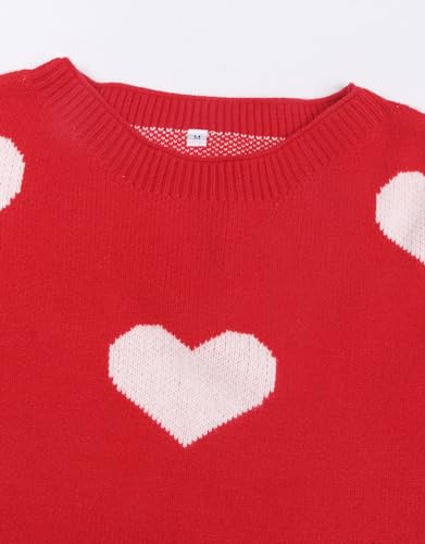 Image of Women's Pullover Sweaters Cute Multi-Hearts Knitted Casual Sweater