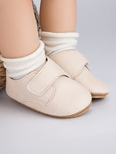 Hsdsbebe Baby Boys Girls Oxford Shoes Pu Leather Soft Rubber Sole Sneakers  Anti-Slip Toddler Ankle Boots Infant Walking Shoes Moccasins(1711 Beige,2) #TOP7