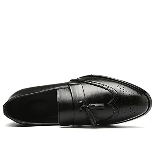 Image of Julymens Men's Handsome Slip-on Tassel Brogues Faux Leather Dress Shoes