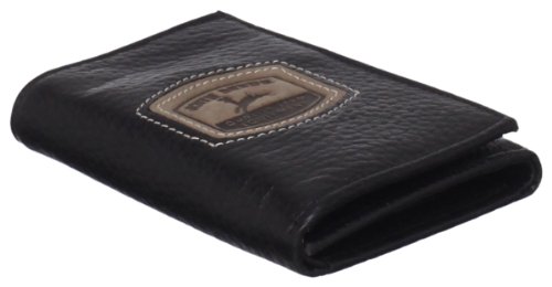 John Deere Men's Historical Logo Trifold Wallet, Black, One Size #TOP2